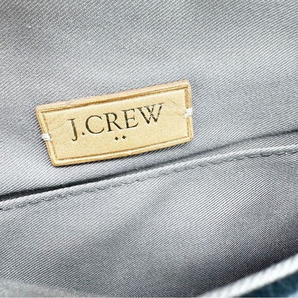 J.CREW Suede Envelope Foldover Chain Strap Shoulder Bag Black - Picture 8 of 12